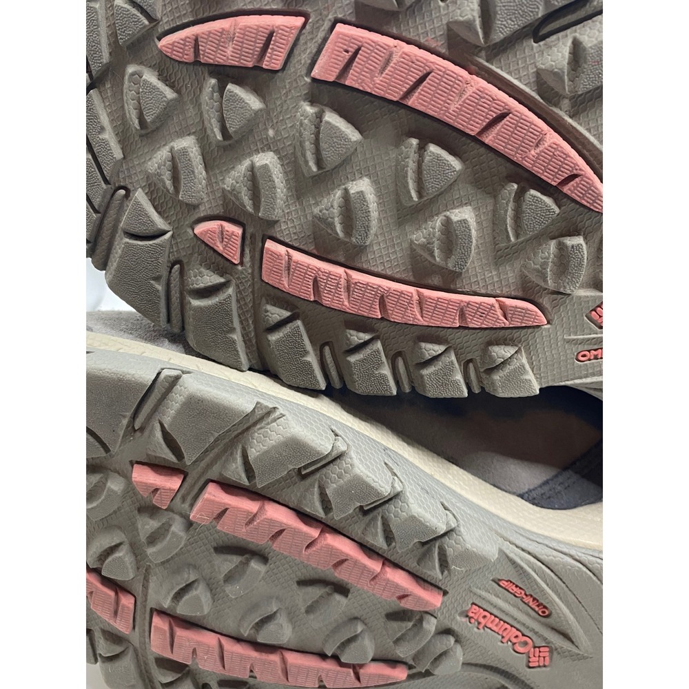 Columbia Women's Waterproof Hiking Boots Grey Pink Lace Up Size 6.5 - Picture 6 of 10